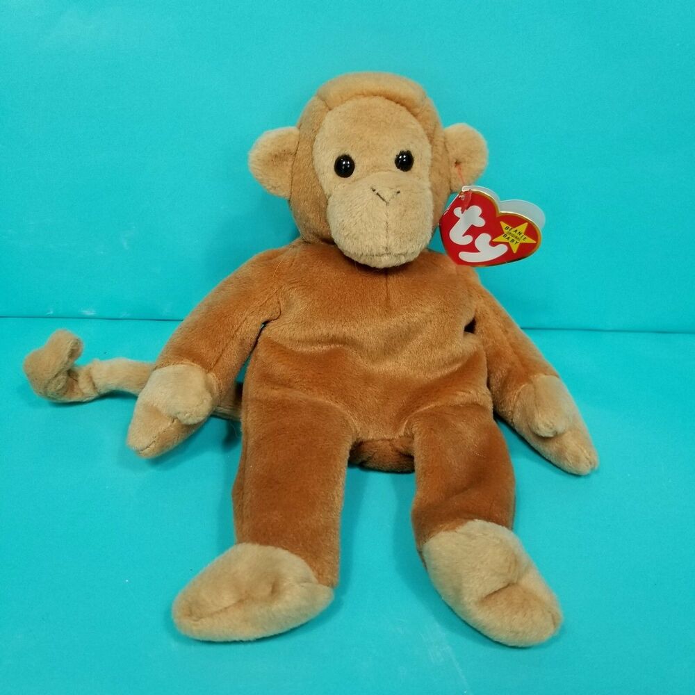 Beanie Babies Ty Original Baby Retired Bongo Monkey Gorilla Ape 8" Plush Stuffed